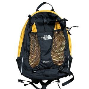The North Face Black and Yellow Sporty Backpack with Mesh Panels